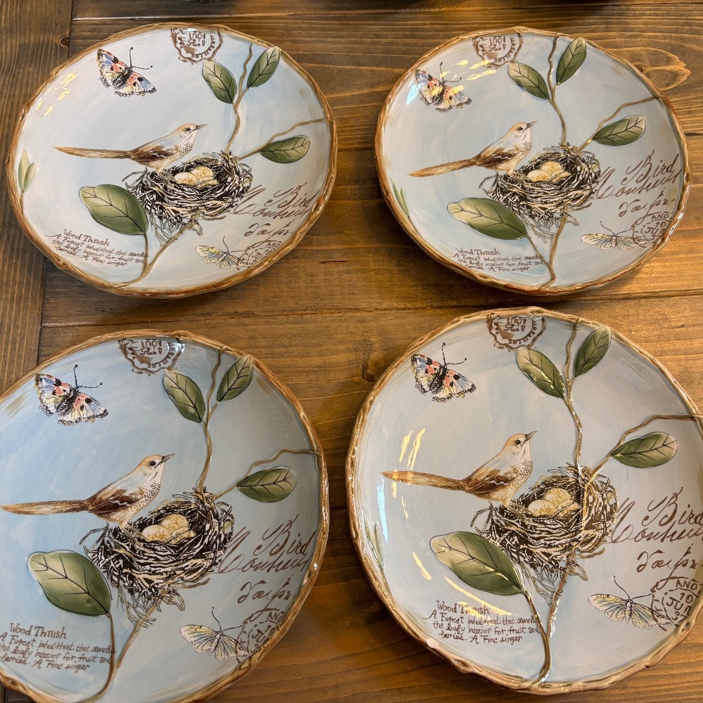 Fitz & Floyd Toulouse Blue-set of 4 Salad Plates